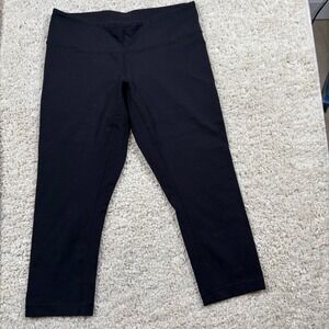 Lululemon Wunder Under Crop Leggings Black Size 8 Yoga Training Pants